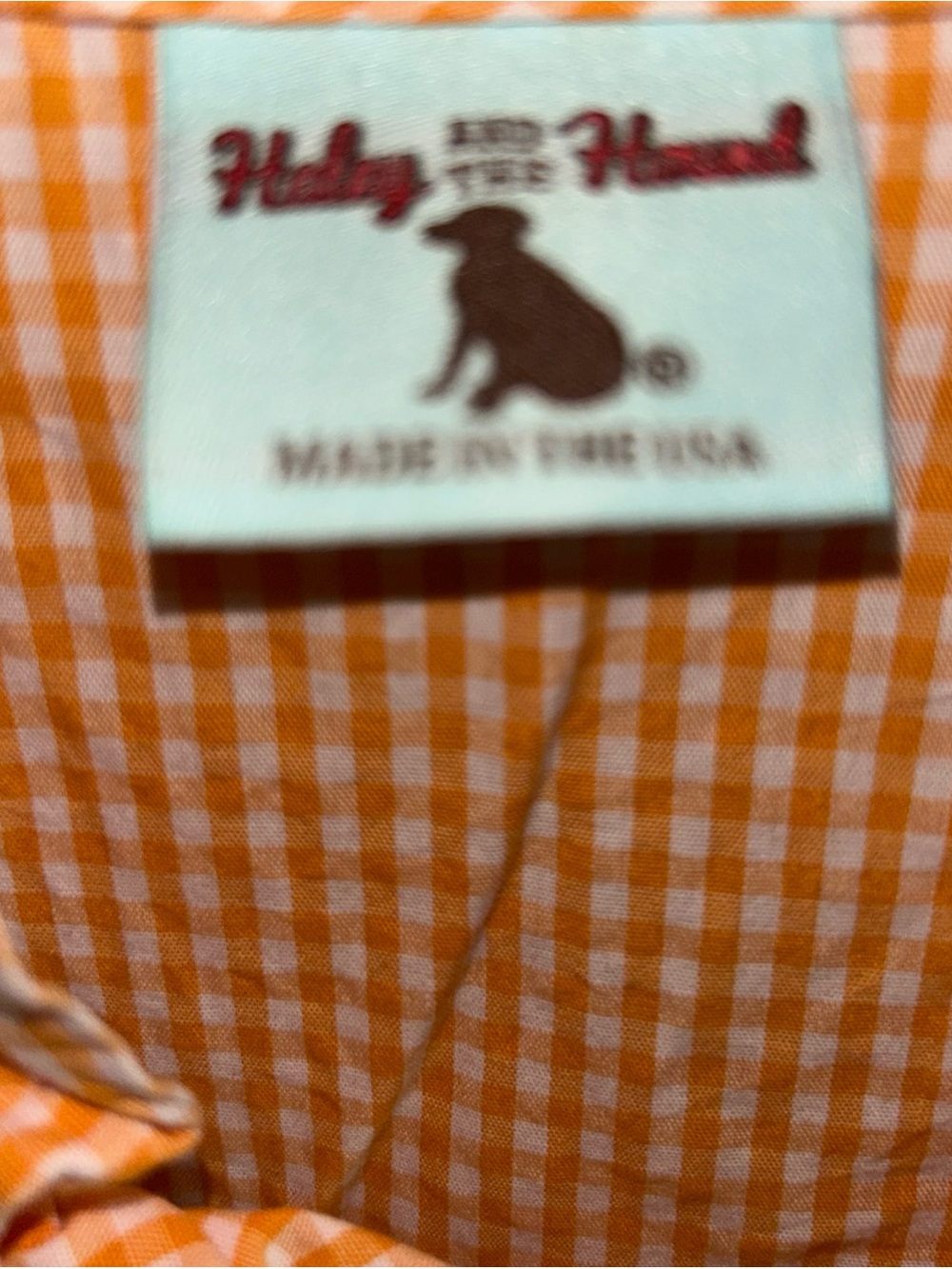 Hedy and the Hound Orange Gingham Women's Blouse